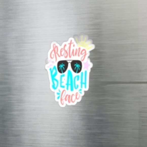 Resting Beach Face Kiss-Cut Vinyl Sticker - Picture 4 of 7